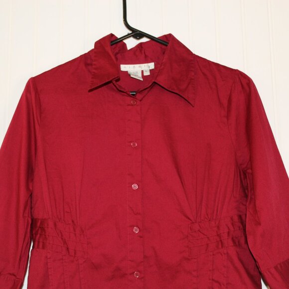 Ninety Burgundy Blouse Size Large - Picture 4 of 9